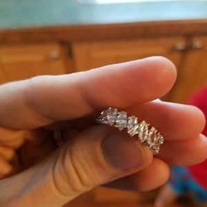 Sterling silver and white sapphire ring